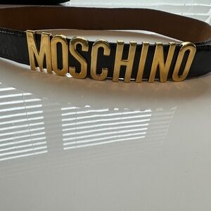 Moschino Logo Lettering Buckle Belt